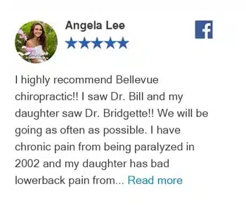 Five-star Facebook review from Angela Lee – Bellevue Chiropractic