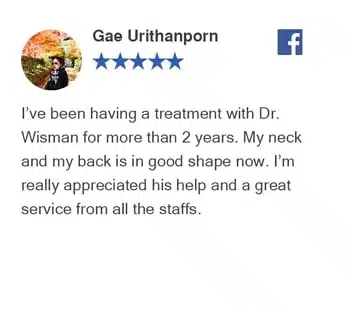 Five-star Facebook review from Gae Urithanporn – Bellevue Chiropractic