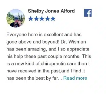 Five-star Facebook review from Shelby Jones Alford – Bellevue Chiropractic