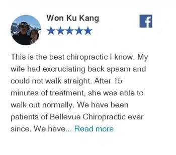 Five-star Facebook review from Won Ku Kang – Bellevue Chiropractic